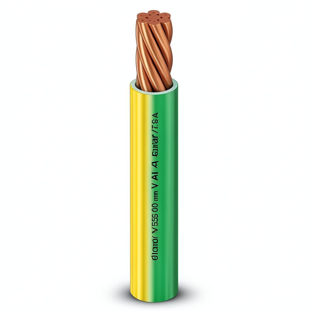 Stranded Wire 10 mm2 450/750V Copper Conductor Heat Resistant PVC Insulated, Yellow/Green | Al Fanar