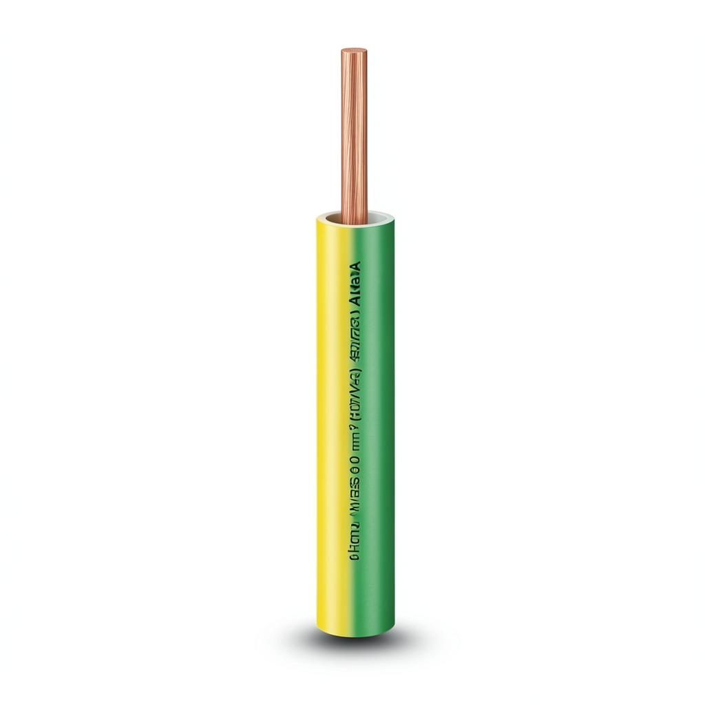 Electrical Wire 16 sq mm 450/750V Copper Conductor Heat Resistant PVC Insulated, Yellow/Green | Al Fanar