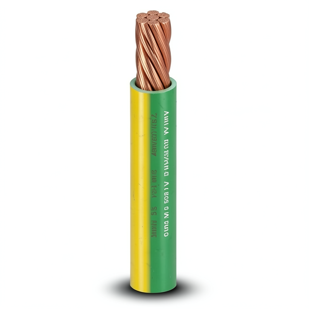 لفة سلك كهرباء مجدول 25 mm 450/750 V، موصل نحاس، عازل PVC مقاوم للحرارة، أصفر/أخضر | شركة الفنار