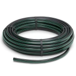 لفة أنابيب HDPE ضغط 15.9 بار PE 63 قطر خارجي 125 مم SDR 7.4 أسود مع خط أخضر