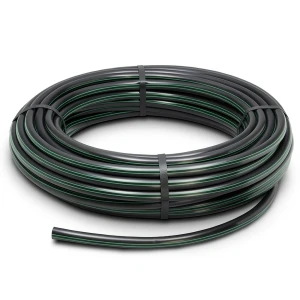 HDPE Plastic Coil Pipe PN 3.9 Bar PE 63 40 mm SDR 21 Black with Green Stripes