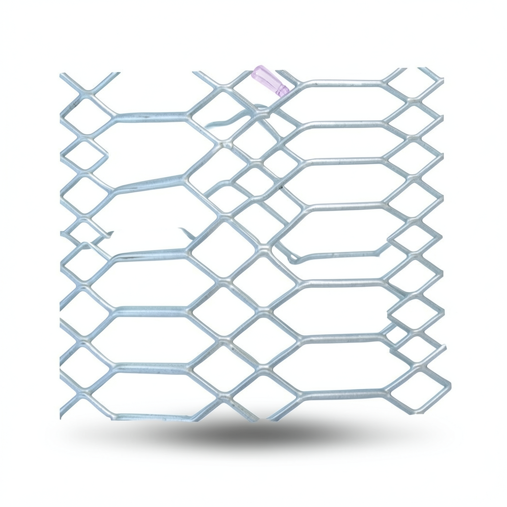 Hot Rolled Flattened Expanded Metal Jawhara Shape, Wire Diameter 3 mm, Width 1.22 M, Length 2 M