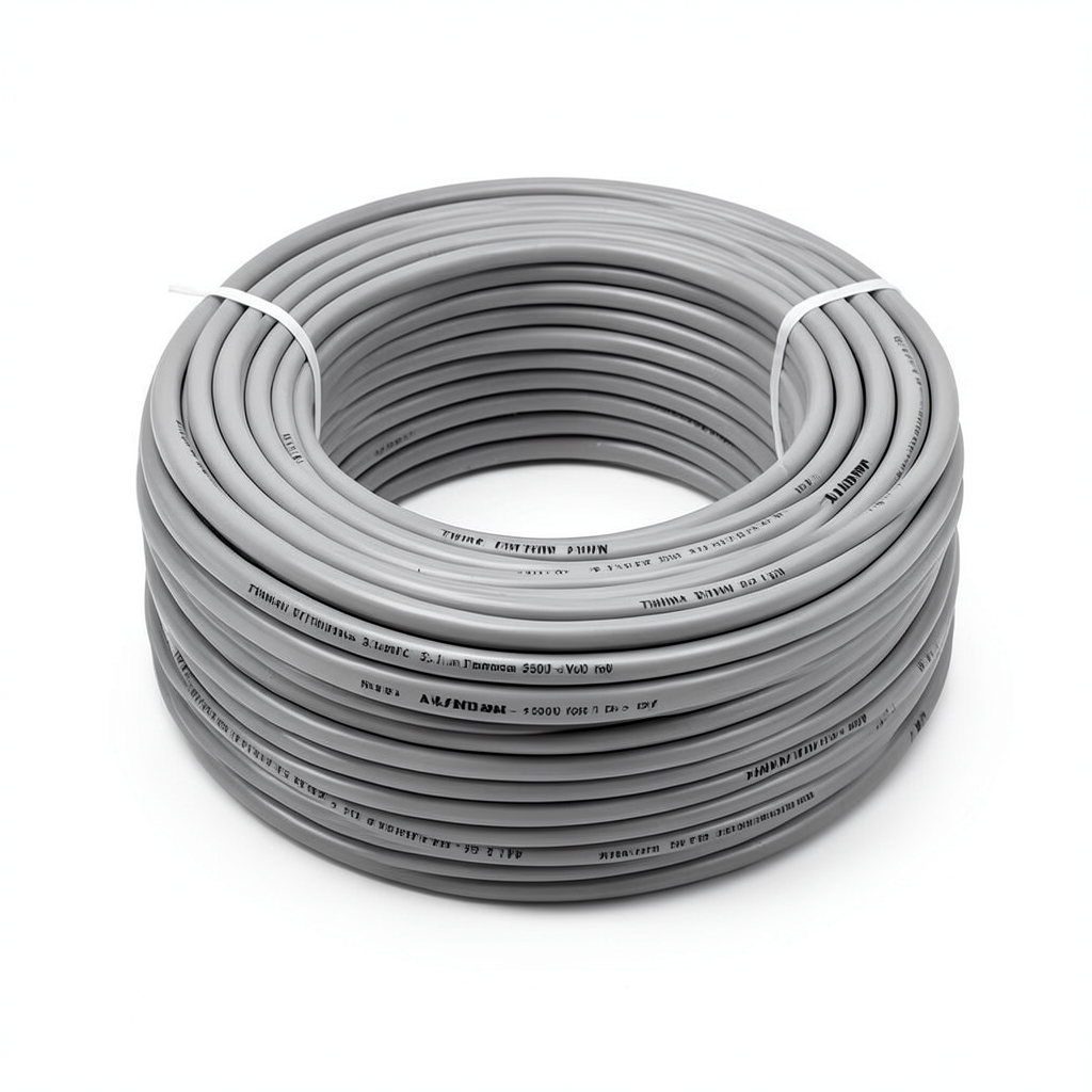كابل نحاسي THHN/THWN معزول بمركب PVC قطر 3.1 مم 600 فولت طول 250 قدم رمادي | شركة الفنار