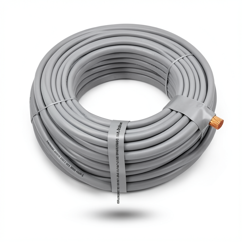 كابل نحاس THHN/THWN عزل PVC 105°C مقاس 5.26 مم² قطر 3.9 مم طول 500 قدم لون رمادي | شركة الفنار