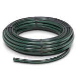 لفة أنابيب بلاستيك HDPE ضغط 15.9 بار [PE 63] قطر خارجي 160 مم SDR 7.4 لون أسود مع خط أخضر