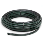 لفة أنابيب HDPE ضغط اسمي 3.9 بار PE63 قطر خارجي 50 مم SDR 21 أسود مع خطوط خضراء