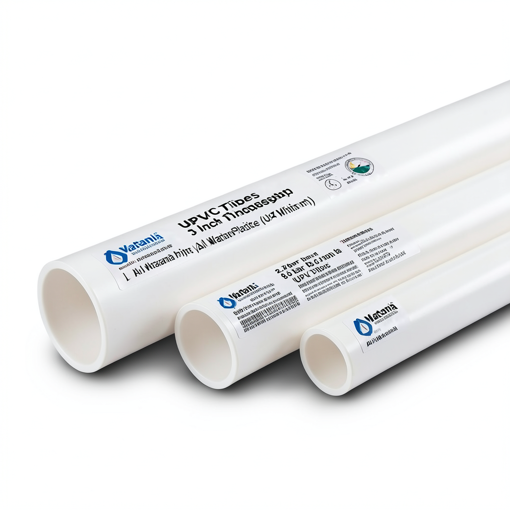 مواسير UPVC مقاس 3 إنش سمك 2.74 مم ضغط 8.6 بار أبيض | بلاستيك الوطنية