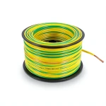 كابل نحاس THHN/THWN قطر 3.9 مم معزول PVC 105 درجة مئوية 600 فولت طول 300 قدم أصفر مع أخضر | شركة الفنار