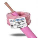 سلك كهرباء امريكي 2 AWG نحاس مجدول عزل PVC 105°C زهري 600 فولت طول 500 قدم | شركة كابلات الشرقية للصناعة