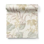 Floral Wall Covering 10m x 0.53m Beige Color, Model 28855