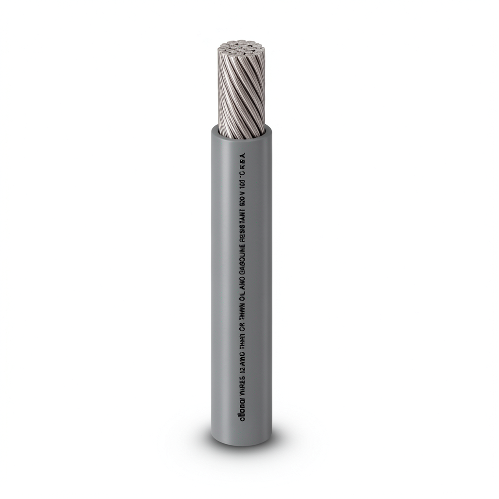 THHN/THWN Copper Cable PVC 105°C Insulation 5.26 mm² Diameter 3.9 mm 600 V Length 250 Ft Gray | Al Fanar