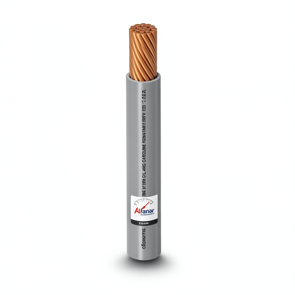 كابل نحاس THHN/THWN عزل PVC 105°C مقاس 0.82 مم² قطر 2.2 مم 600 فولت طول 500 قدم رمادي | شركة الفنار