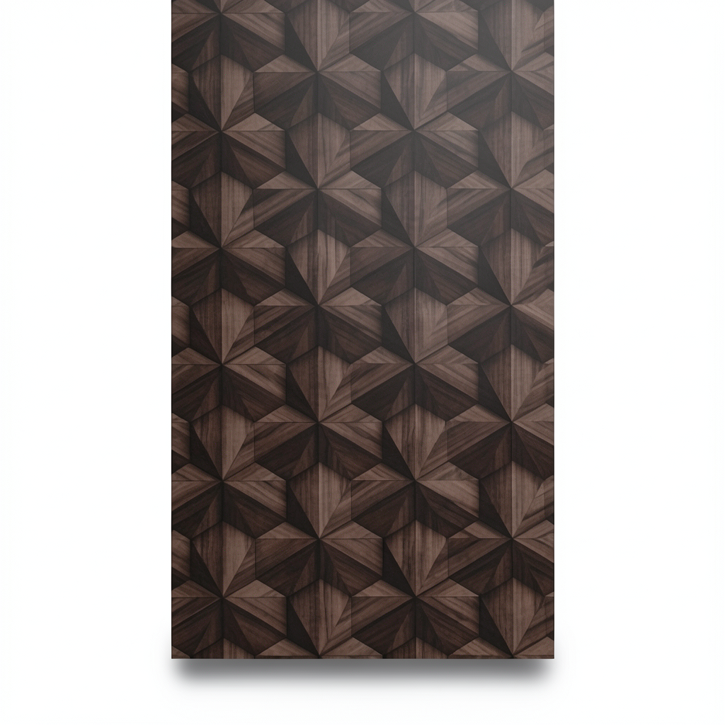 Dutch Geometric Wall Covering 10m x 0.53m Dark Brown