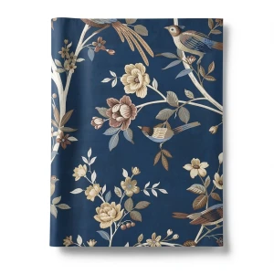 Wall Decoration Floral Design 10 m x 0.53 m Dark Blue, Model 28849