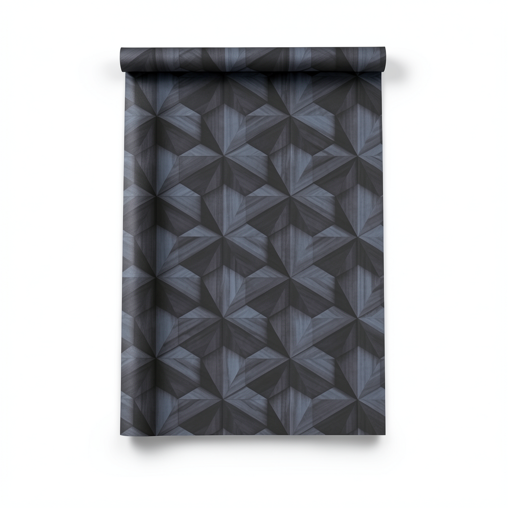 Dutch Geometric Wall Decoration 10m x 0.53m, Dark Grey