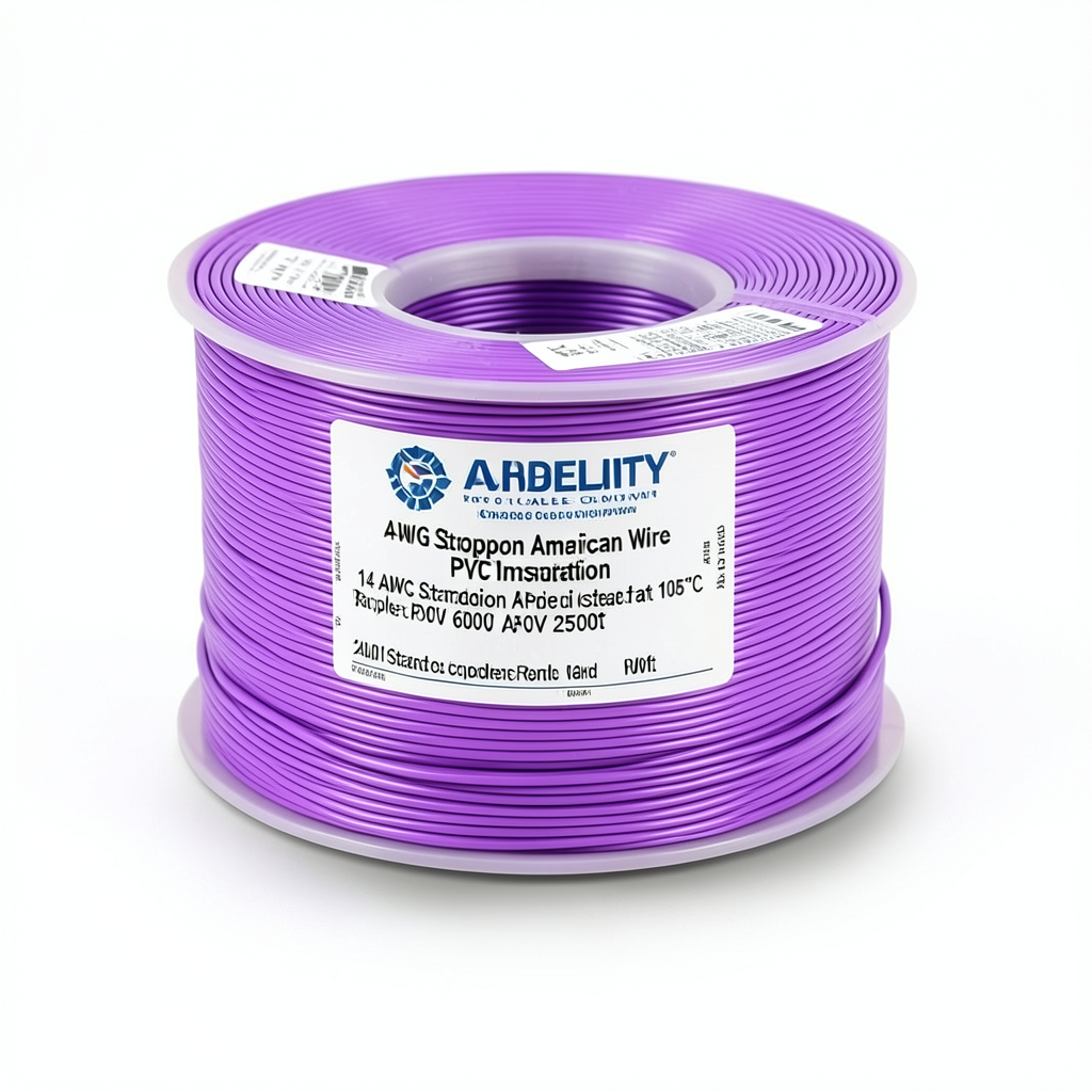14 AWG Stranded Copper American Wire PVC Insulation 105°C Purple 600V 2500ft | Asharqiyah Cables Company for Industry