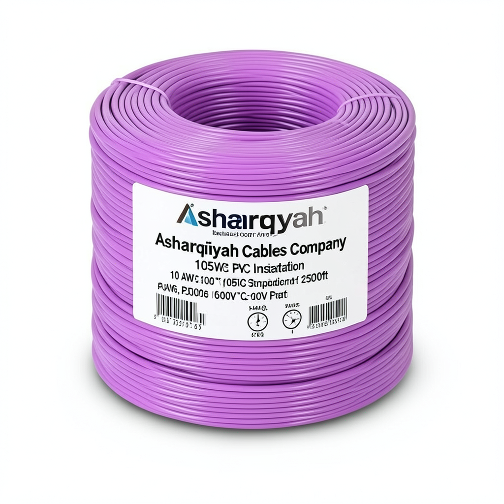 10 AWG Stranded Copper Electrical Wire PVC Insulation 105°C Purple 600V 2500ft | Asharqiyah Cables Company for Industry