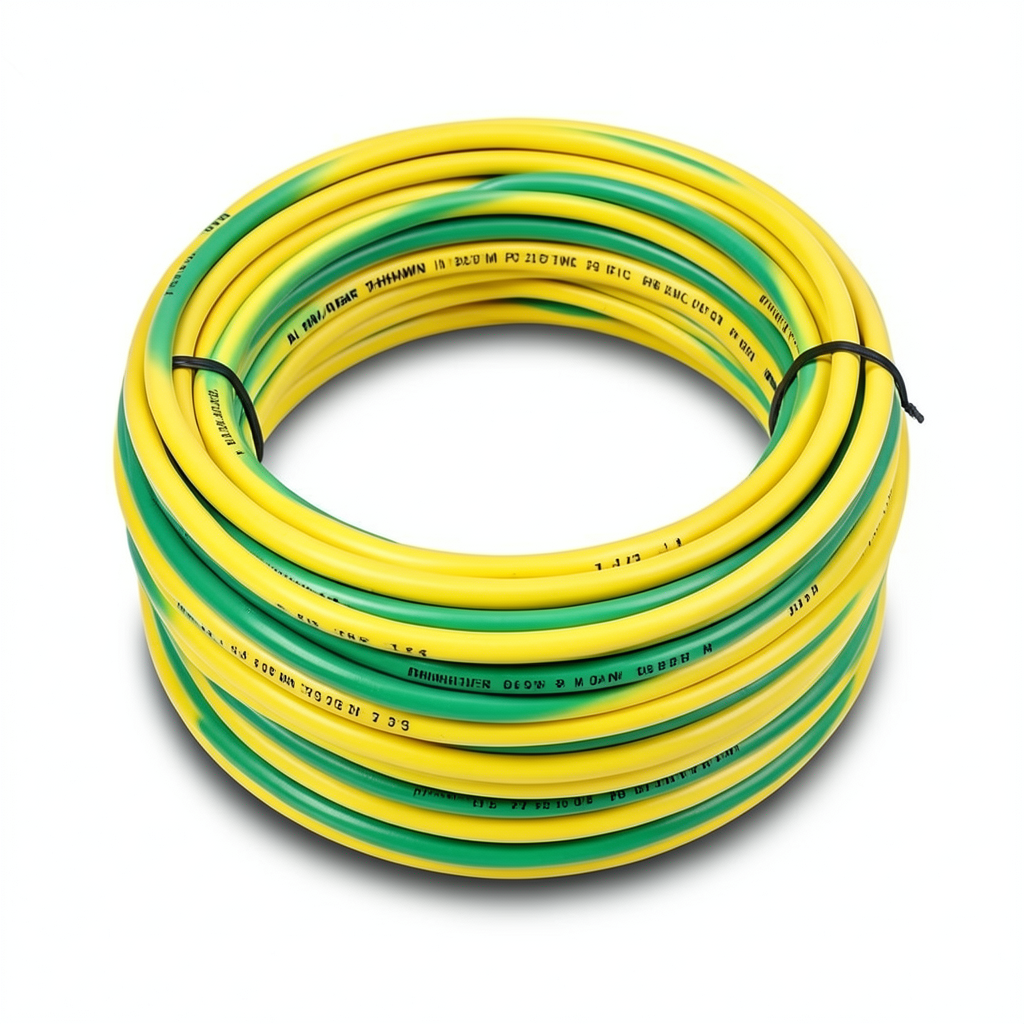 THHN/THWN Copper Cable PVC 105°C Insulation Diameter 2.7 MM Length 250 Feet Yellow with Green | Al Fanar