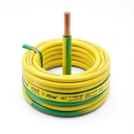 كابل نحاس THHN/THWN معزول بمادة PVC 105 درجة مئوية قطر 3.1 مم 600 فولت طول 250 قدم أصفر مع أخضر | شركة الفنار