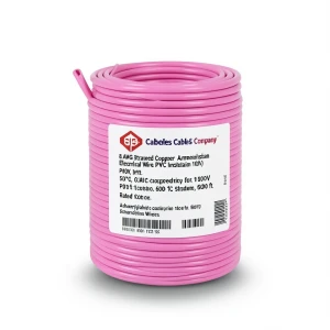 8 AWG Stranded Copper American Electrical Wire, PVC Insulation 105°C, Pink, 600V, 500 ft | Asharqiyah Cables Company for Industry