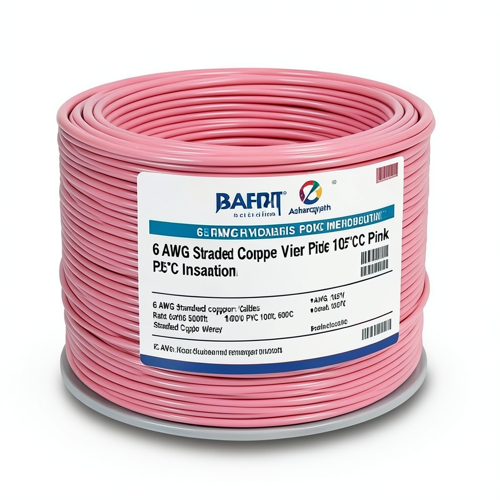 سلك نحاس مجدول 6 AWG معزول PVC 105°C زهري 600 فولت 500 قدم | شركة كابلات الشرقية للصناعة