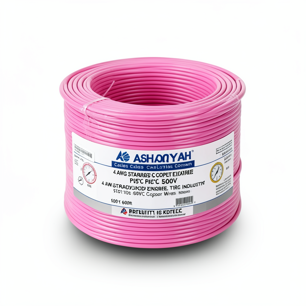 سلك كهرباء امريكي 4 AWG نحاس مجدول معزول PVC 105°C زهري 600 فولت 500 قدم | شركة كابلات الشرقية للصناعة
