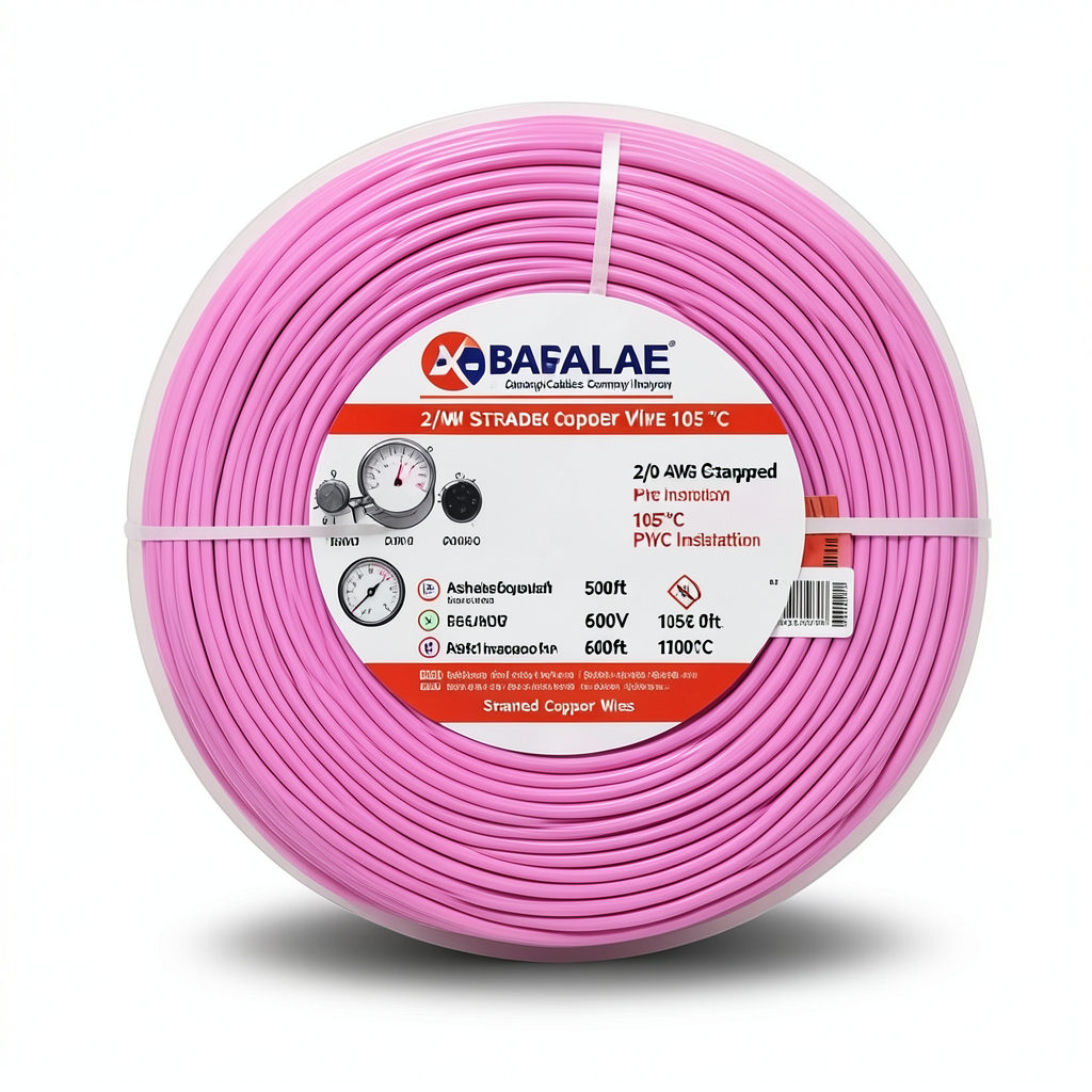 سلك نحاس مجدول 2/0 AWG عزل PVC 105°C زهري 600 فولت 500 قدم | شركة كابلات الشرقية للصناعة