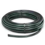 لفة أنابيب بلاستيك HDPE ضغط 3.9 بار PE 63 قطر خارجي 160 مم SDR 21 أسود مع خطوط خضراء