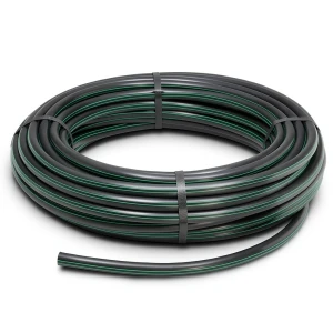 HDPE Plastic Coil Pipe Nominal Pressure 6.2 Bar PE63 OD 25 mm SDR 13.6 Black with Green Stripes