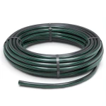لفة أنابيب HDPE ضغط اسمي 3.9 بار PE63 قطر خارجي 50 مم SDR 21 أسود مع خطوط خضراء