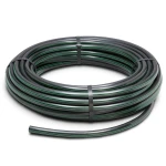 لفة أنابيب بلاستيك HDPE ضغط 3.9 بار PE 63 قطر خارجي 63 مم SDR 21 أسود مع خطوط خضراء