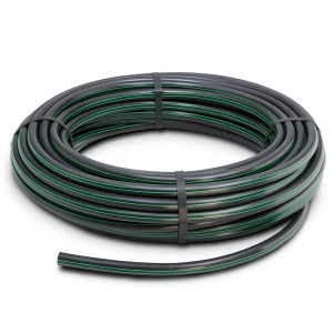 HDPE Plastic Coil Pipe PN 3.9 Bar PE 63 OD 110 mm SDR 21 Black with Green Stripes