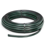 لفة أنابيب HDPE ضغط 6.2 بار PE 63 قطر خارجي 20 مم SDR 13.6 أسود مع خطوط خضراء
