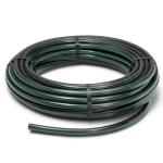 لفة أنابيب HDPE ضغط 6.2 بار PE 63 قطر خارجي 75 مم SDR 13.6 أسود مع خط أخضر