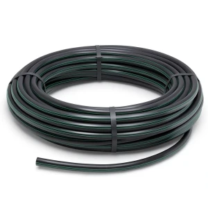 HDPE Plastic Coil Pipe PN 6.2 Bar PE 63 125 mm SDR 13.6 Black with Green Stripes