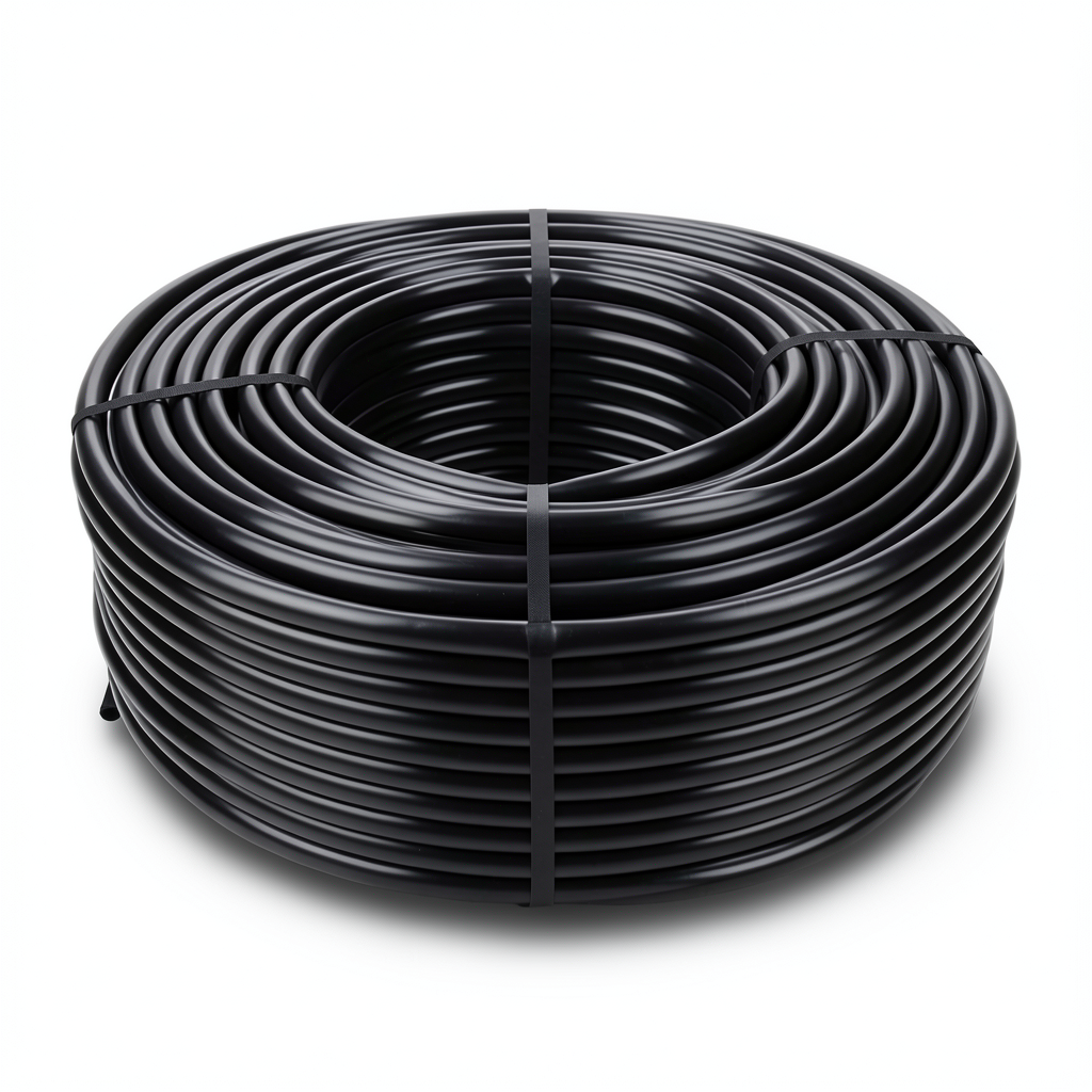 لفة أنابيب بلاستيك HDPE ضغط اسمي 6.3 بار PE 100 قطر خارجي 50 مم سمك 2.0 مم لون أسود