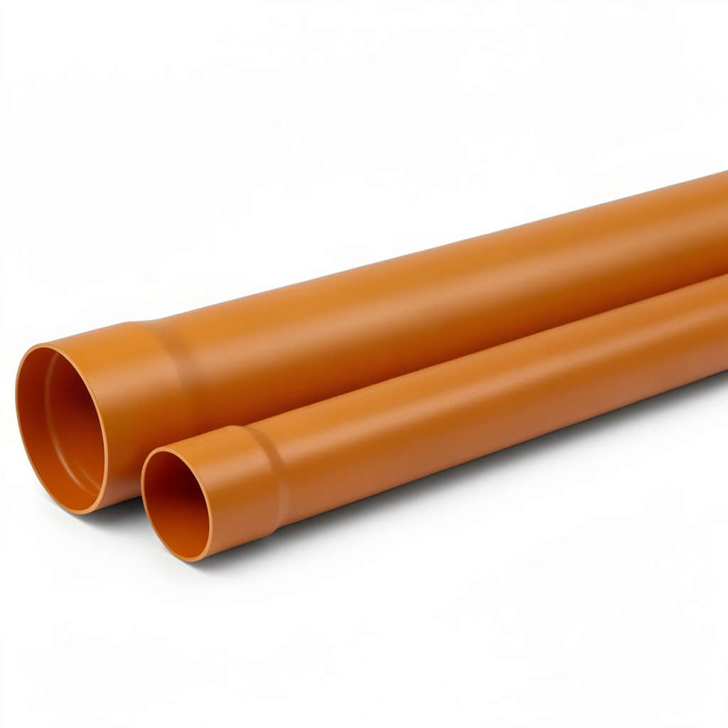 UPVC Pipe PN 16 Bar Size 75 mm Thickness 6.4 mm Orange Brown | Almona