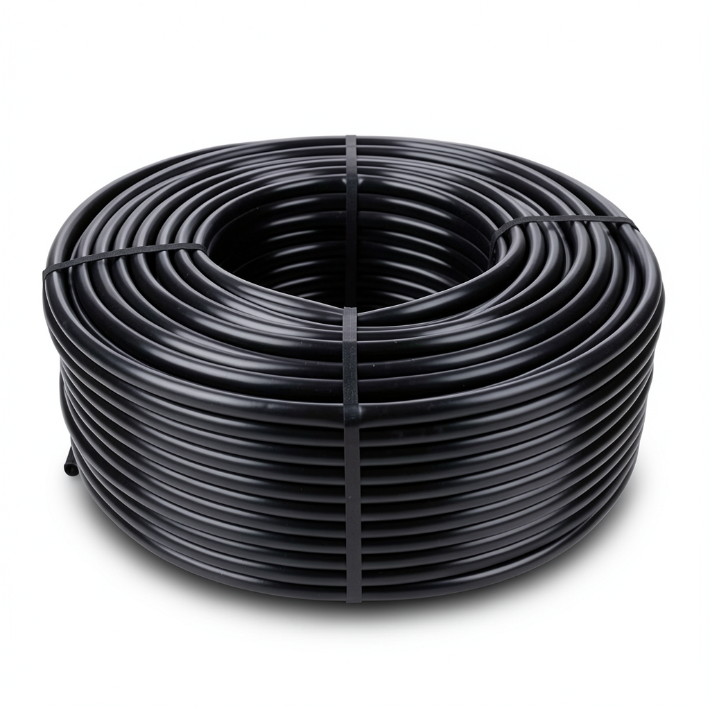 لفة أنابيب HDPE ضغط اسمي 6.3 بار PE 100 قطر خارجي 75 مم لون أسود