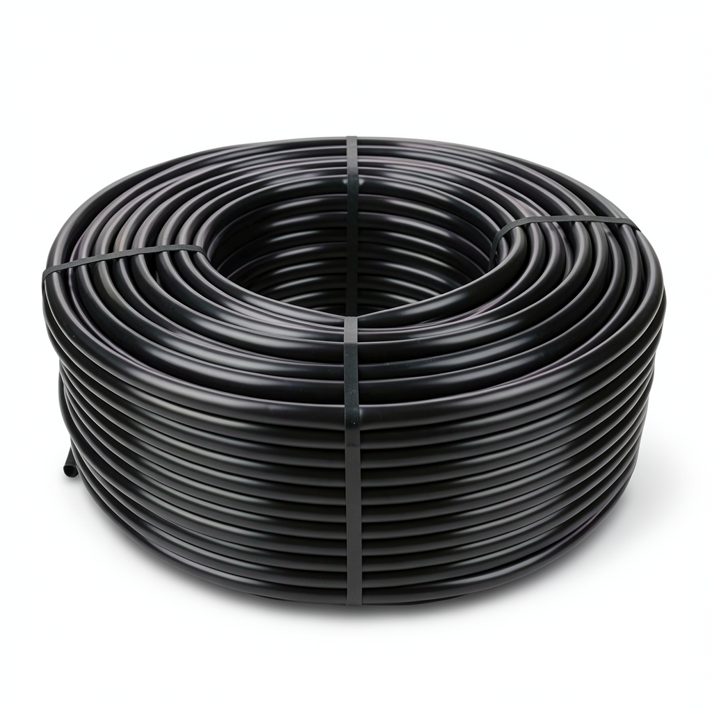 لفة أنابيب بلاستيك HDPE ضغط 6.3 بار، قطر خارجي 110 ملم، سماكة 4.2 ملم، لون أسود