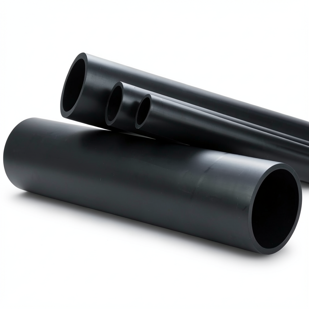 HDPE Plastic Pipe 16 Bar Pressure PE 80, 560 mm OD, 62.5 mm Thickness, Black
