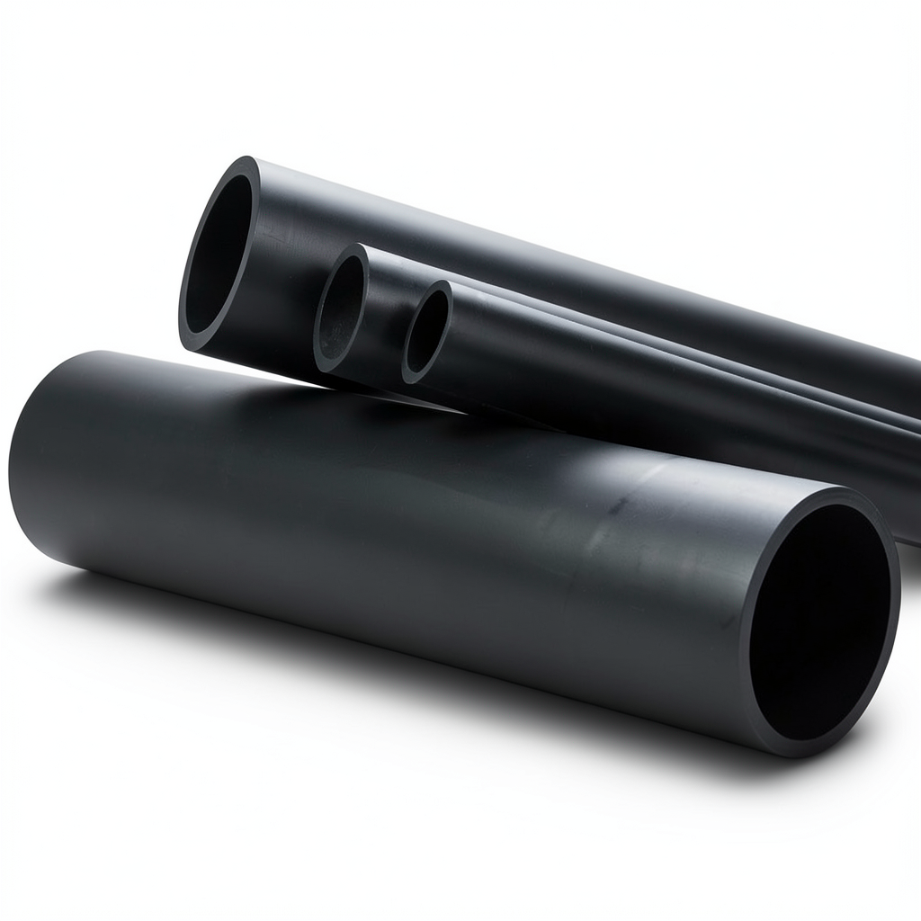 انابيب بلاستيك HDPE ضغط اسمي 6.3 بار PE 100 قطر خارجي 160 ملم سمك 6.2 ملم لون اسود