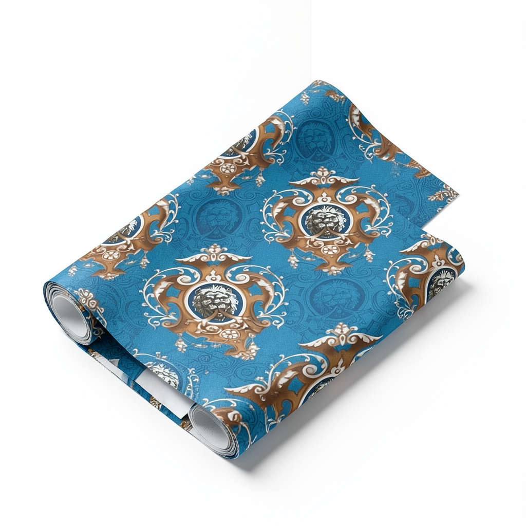 Wall Paper Venice Collection 5 m² Blue with Brown Color | YT-98071473