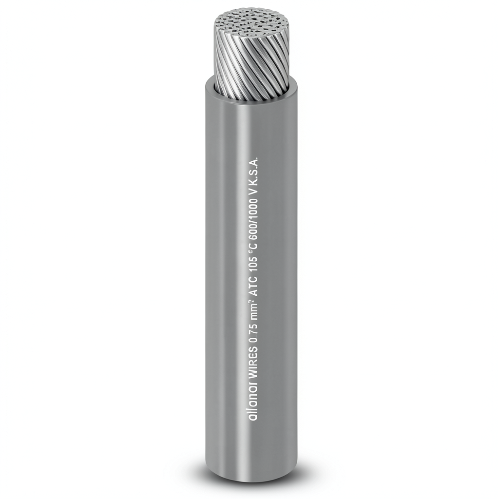 Alfanar 0.75mm Single Wire, Flexible Tinned Copper Conductor, 600/1000V, Gray Color | Al Fanar
