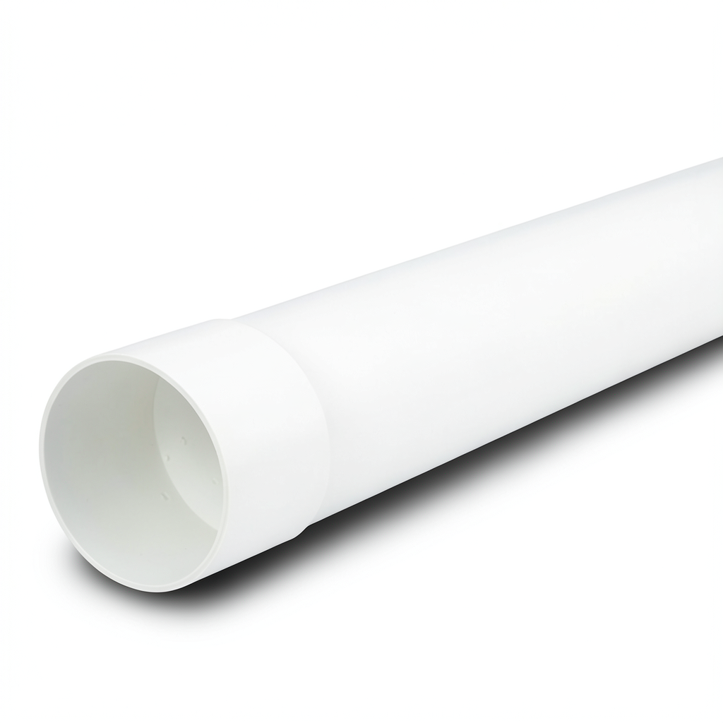 UPVC Plastic Pipe Class 1 Size 110 mm Thickness 2.2 mm White Color