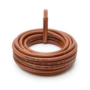 كابل نحاس THHN/THWN عزل PVC 105°C مقاس 5.26 مم² قطر 3.9 مم 600 فولت طول 500 قدم بني | شركة الفنار