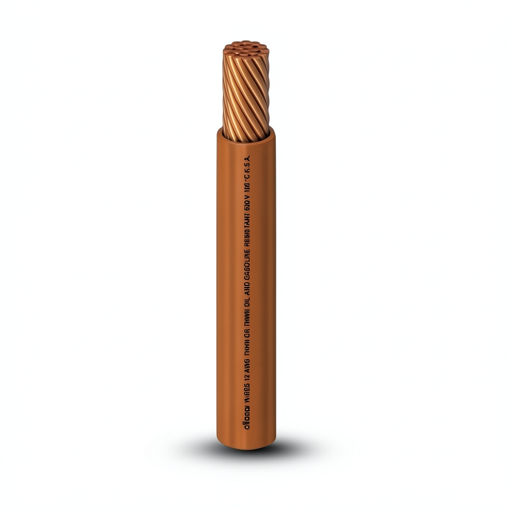 THHN/THWN Copper Cable PVC 105°C Insulation 5.26 mm² 3.9 mm Diameter 600 V 250 Ft Brown | Al Fanar