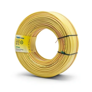 كابل نحاس THHN/THWN معزول PVC 105° قطر 3.9 مم 600 فولت طول 250 قدم أصفر مع أخضر | شركة الفنار
