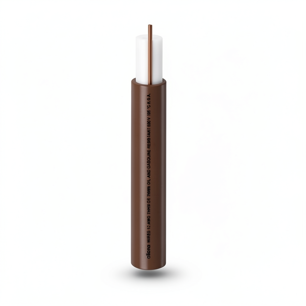 THHN/THWN Copper Cable PVC 105°C Insulation 0.82 mm² 2.2 mm Diameter 600 Volt 300 Feet Brown | Al Fanar