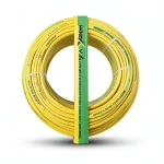 كابل نحاس THHN/THWN عزل PVC 105°C مقاس 5.26 مم² قطر 3.9 مم 600 فولت طول 300 قدم أصفر مع أخضر | شركة الفنار