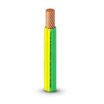 كابل نحاس THHN/THWN معزول PVC 105°C الفنار 1.31 مم² قطر 2.5 مم 600 فولت 300 قدم أصفر مع أخضر | شركة الفنار